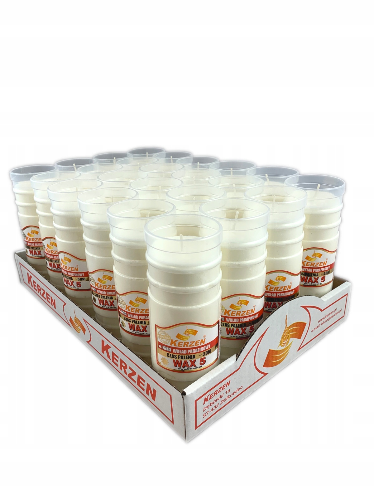 

Wkład do zniczy Kerzen Wax 5 (24 sztuki) czas 120h