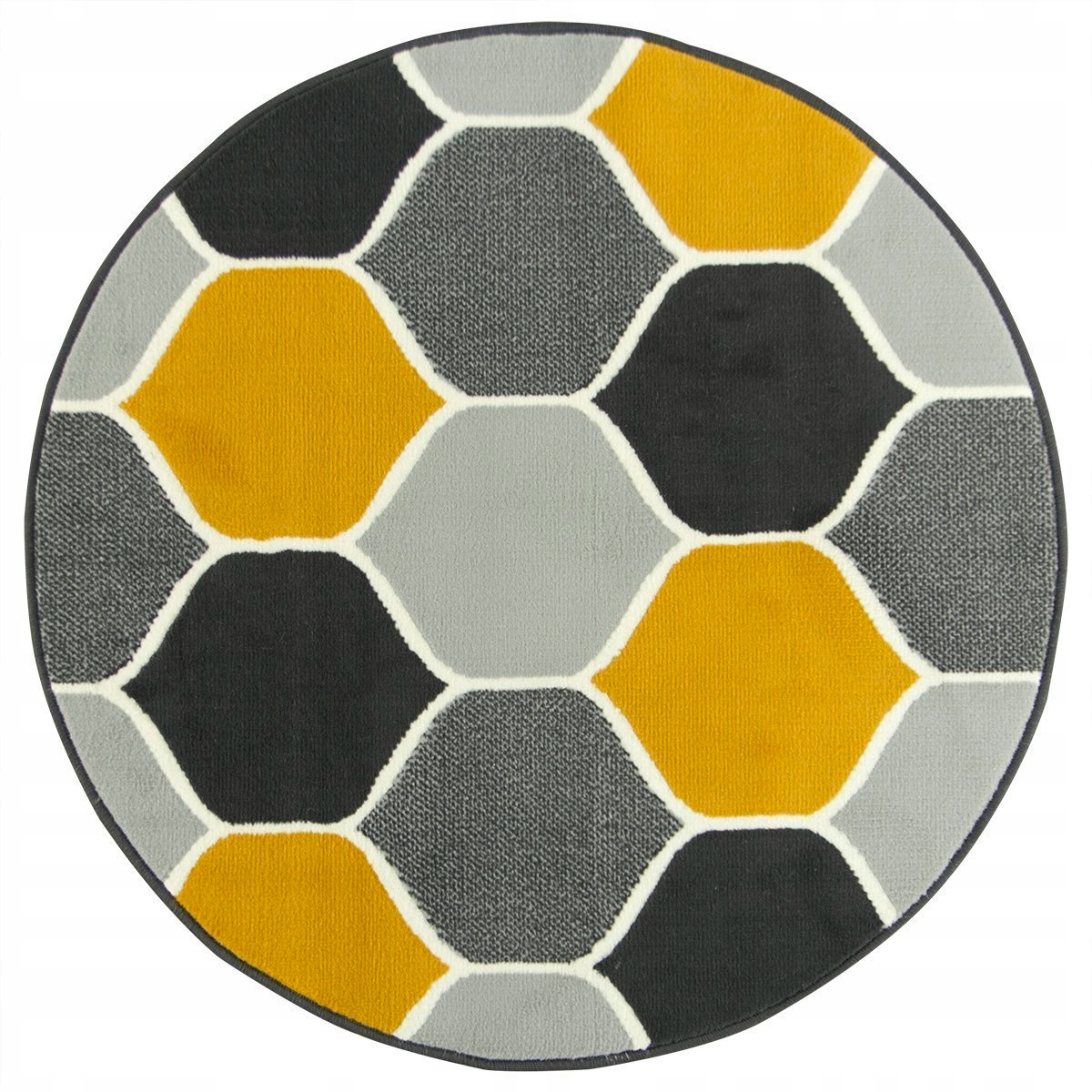 

śr. 80 cm Okrągły Miodowy Musztardowy Dywan Koło