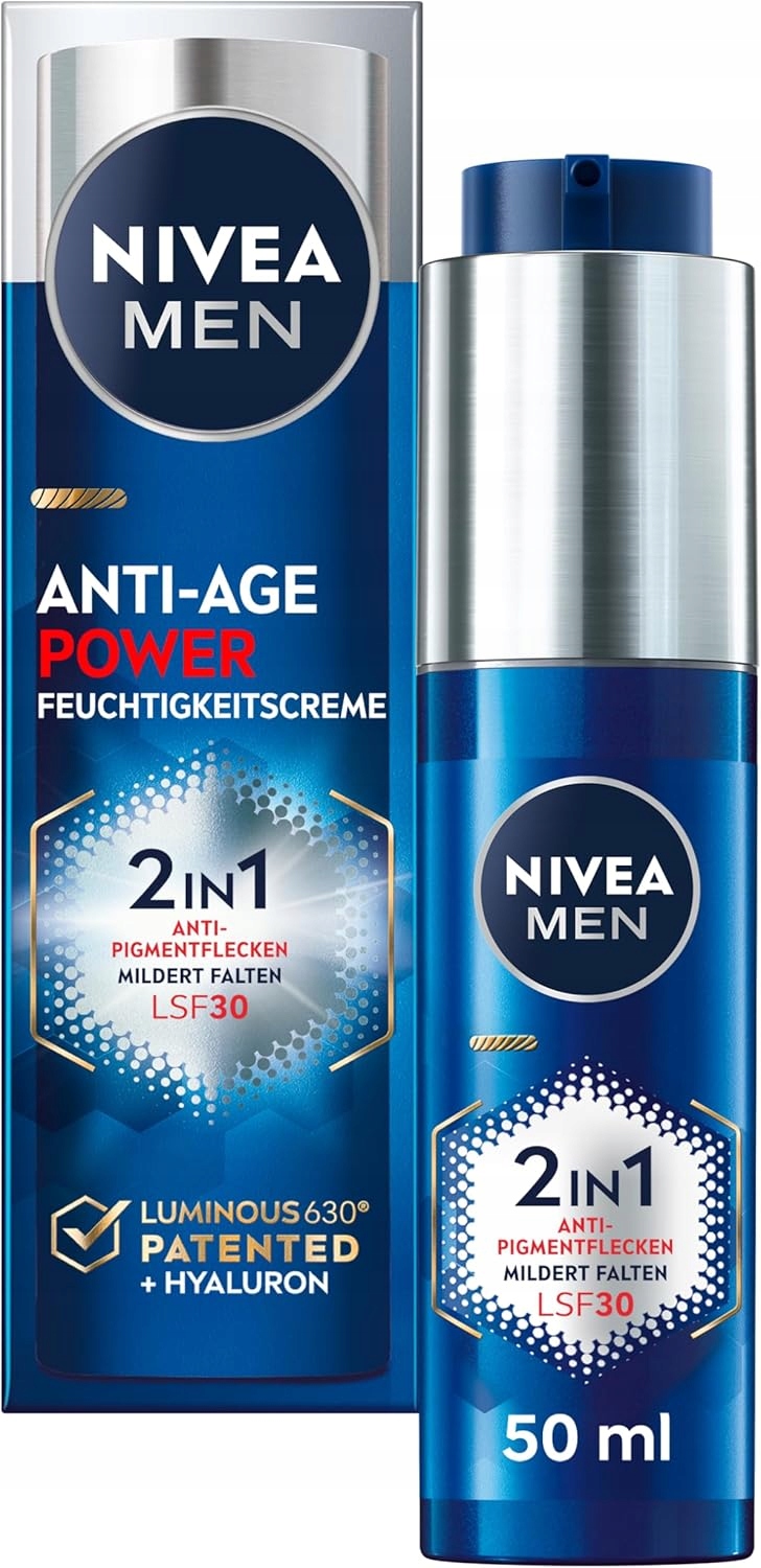Nivea Men Anti-Age 2v1 Hydratační krém Power LUMINOUS630 SPF30 50 ml