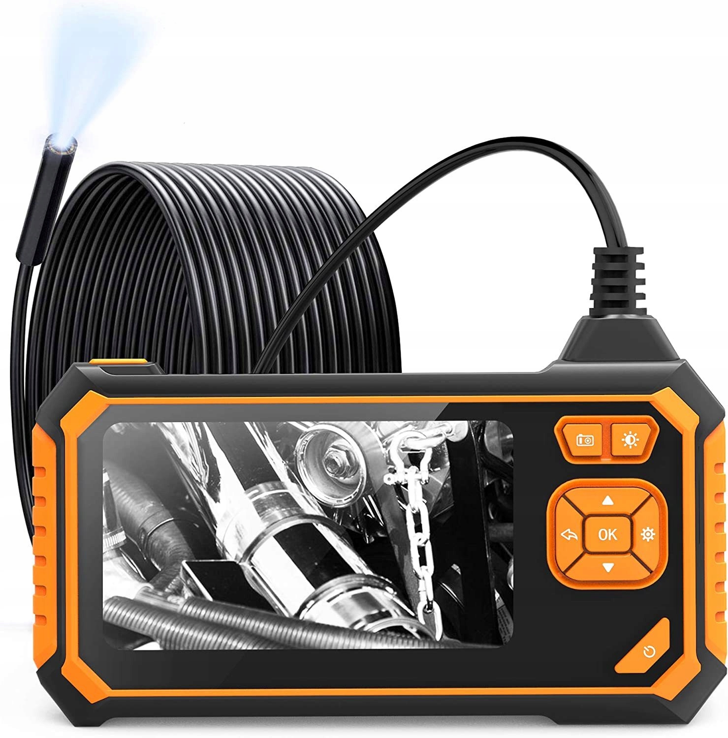 Endoskop Inšpekčná kamera 5M 8x Led Full Hd Sd do 64GB LCD 4,3'' menu Pl