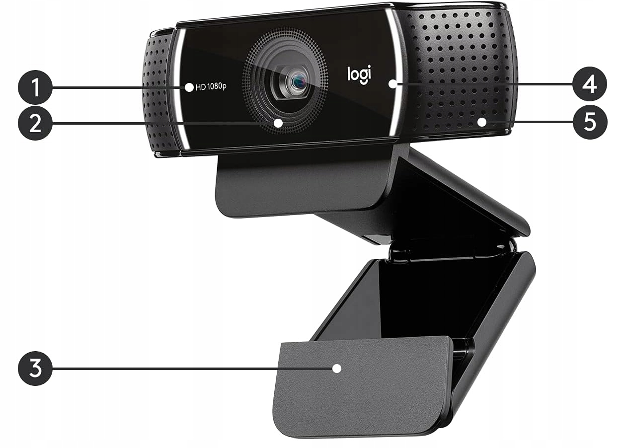KAMERA INTERNETOWA LOGITECH C922 ZE STATYWEM WEBCAM PRO USB HD 1080p Wbudowany mikrofon Tak
