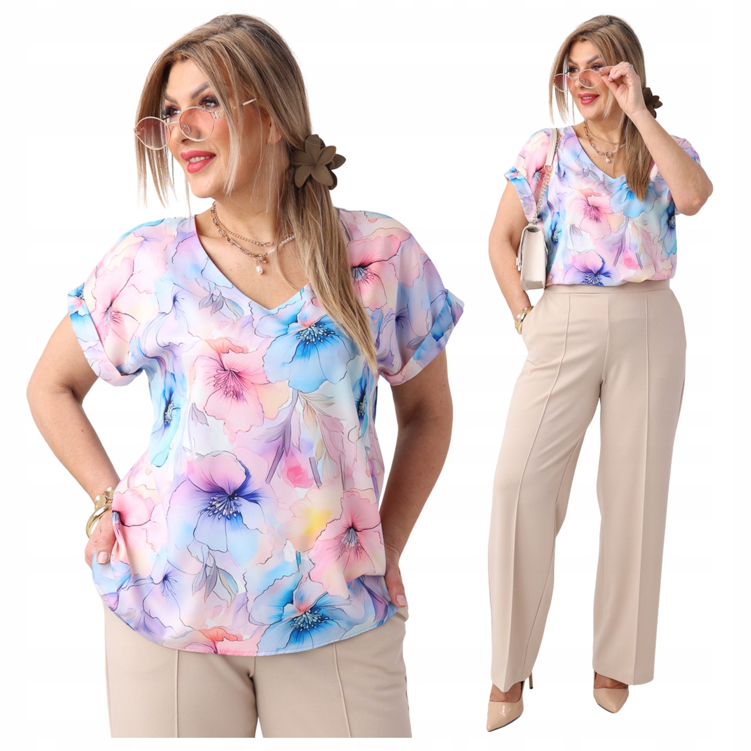 bluzka krótki rękaw luźna Polski Producent duże rozmiary na lato