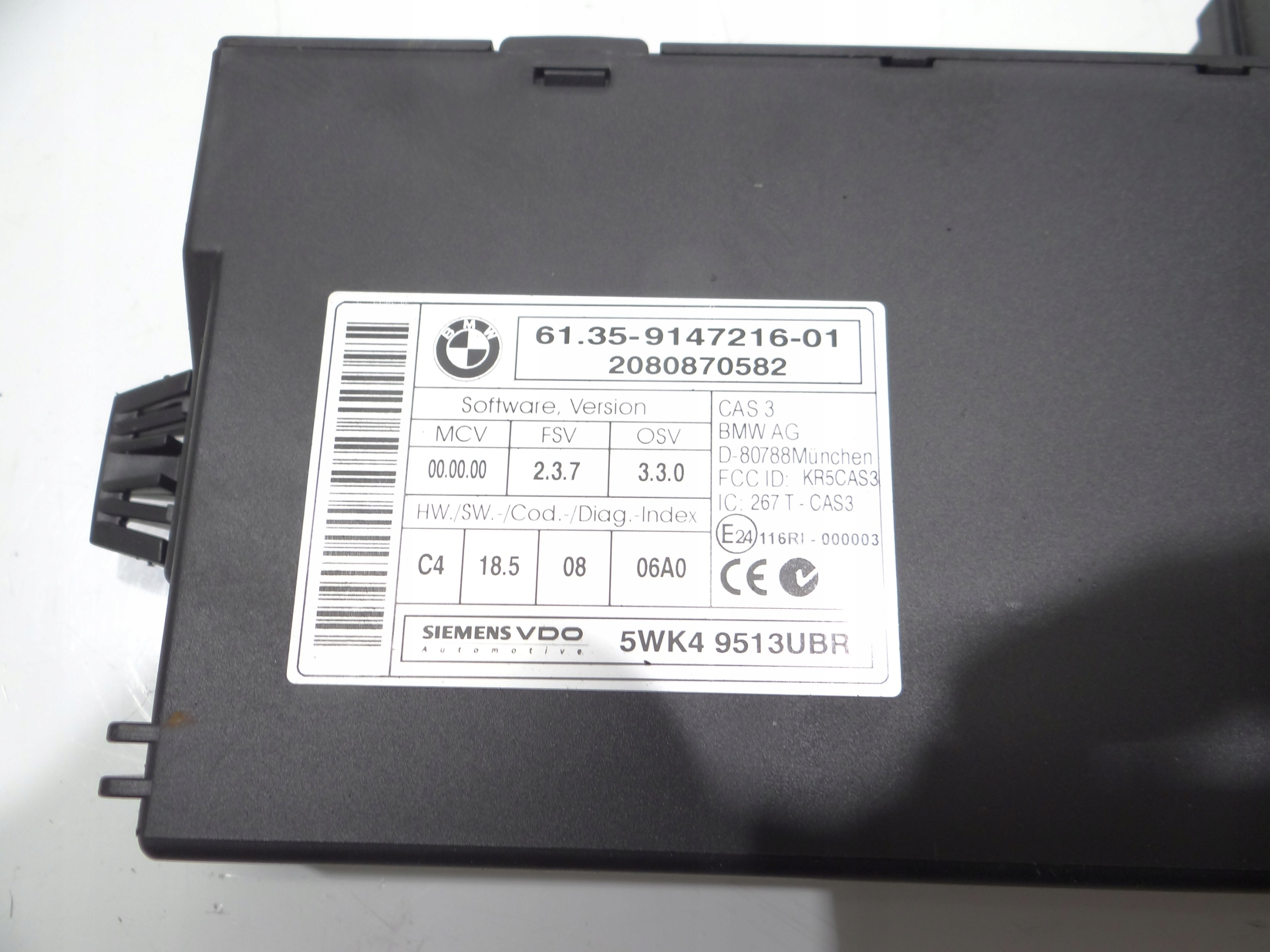 MODUŁ STEROWNIK CAS CAS3 BMW E60 E61 LCI 9147216 Typ samochodu Samochody osobowe