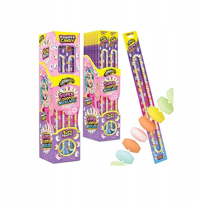 Levně Johny Bee Loong Neckleces Pudrový Náhrdelník Tutti Frutti 40 cm 24 x 57 g