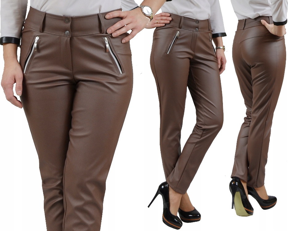 SEXY SPODNIE EKO SKÓRA Z SUWAKAMI Roz.44 Marka inna