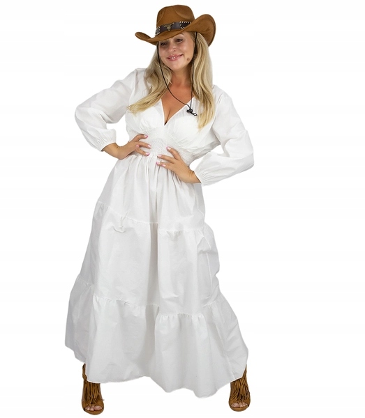 Dlouhá šaty s rozevřeným střihem a volánky Agrafka unisize