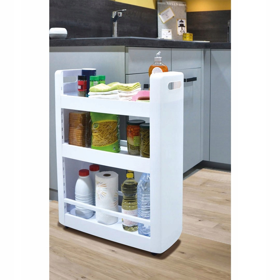 Półka na Kółkach Szafka Kuchenna Łazienkowa Regał Biała Kolor mebla biały