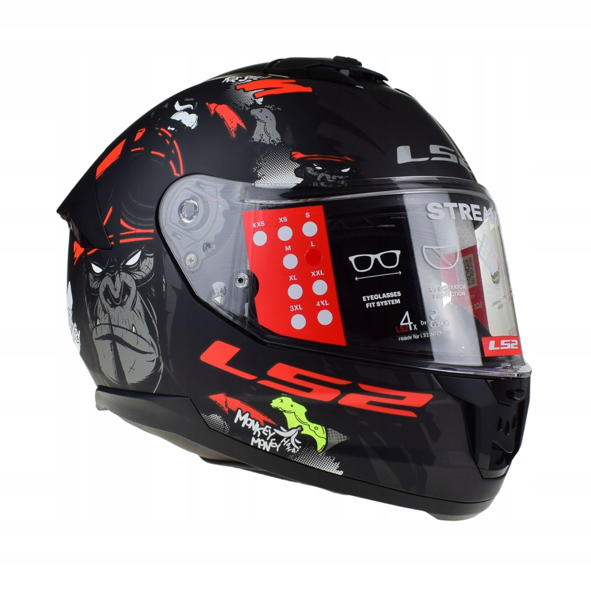 KASK MOTOCYKLOWY LS2 FF808 STREAM II ANGRY MONKEY z blendą r. S Producent LS2