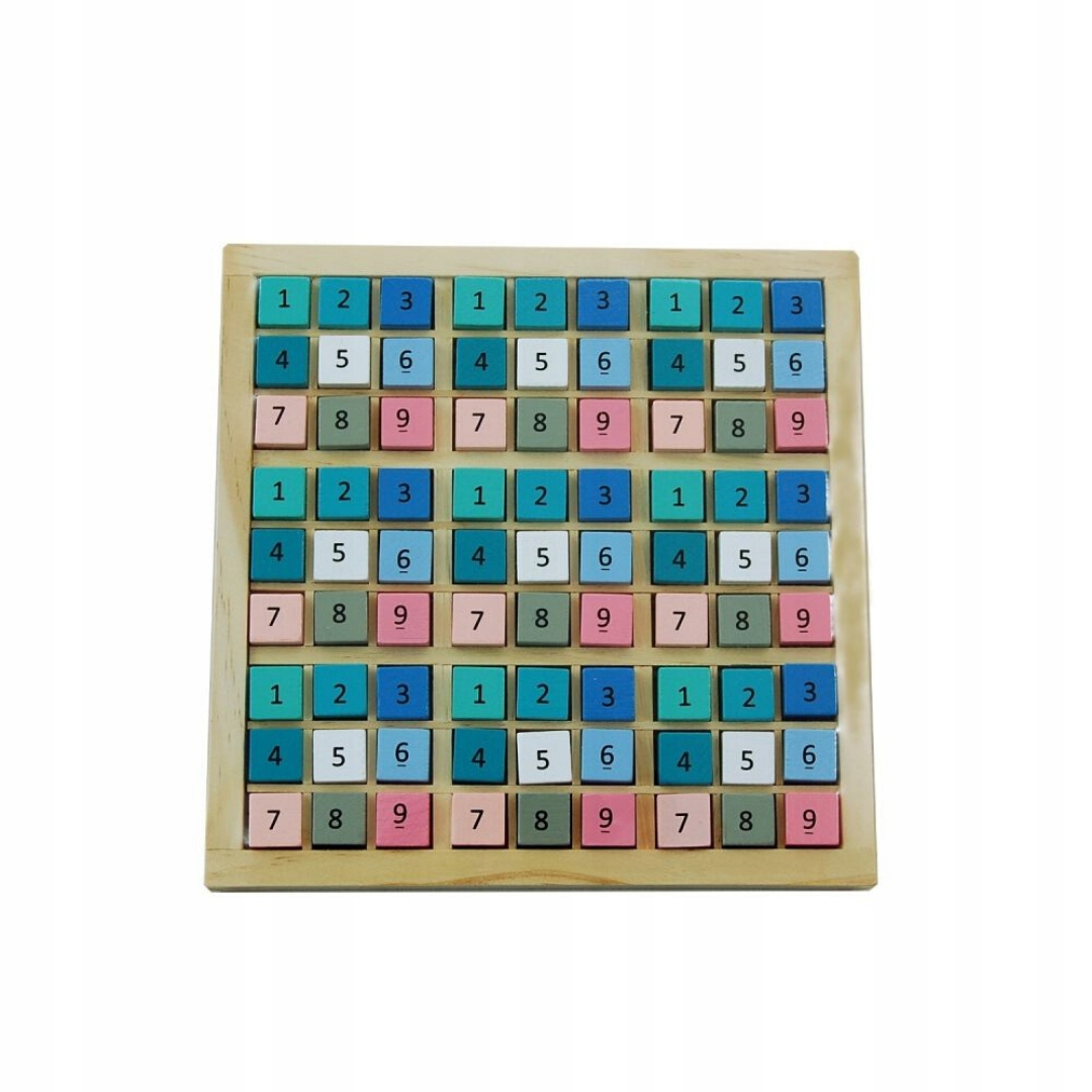 Sudoku-Holzspiel für Kinder ab 3 Jahren - Spielbrett 18x18 cm, Spielfiguren 1,5 x 1,5 cm - Puzzle-Brett - Brettspiel mit Steinen - Lernspielzeug - Geschenk für kleine Kinder — 12