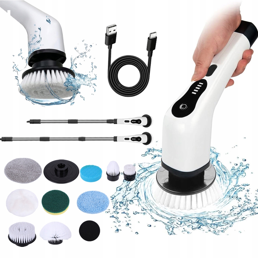 Levně Elektrický Mop Rotační Čisticí Kartáč 9V1