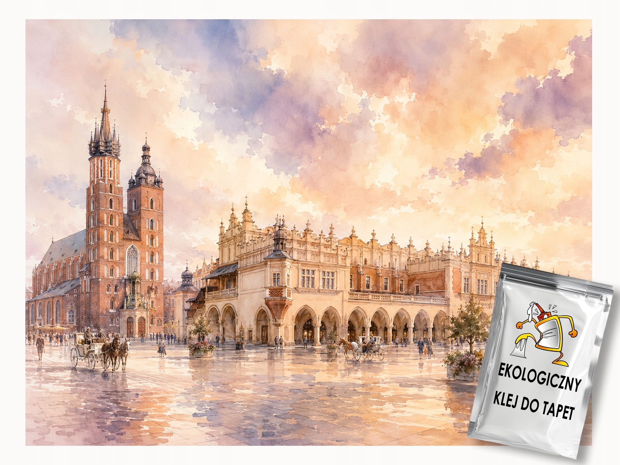 Fototapeta Flizelina Polska Krakov Trh Sukiennice Kostel 254x184 130g