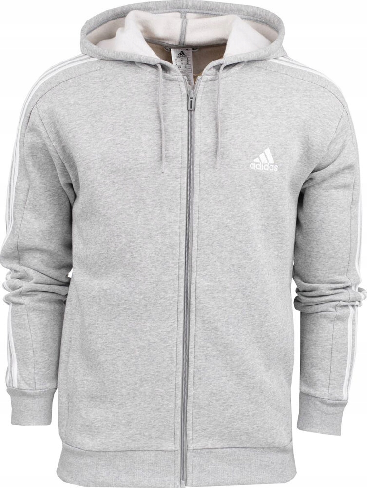 Pánská Mikina Adidas Essentials Fleece 3-STRIPES Full-zip Šedá IJ6479 velikost S