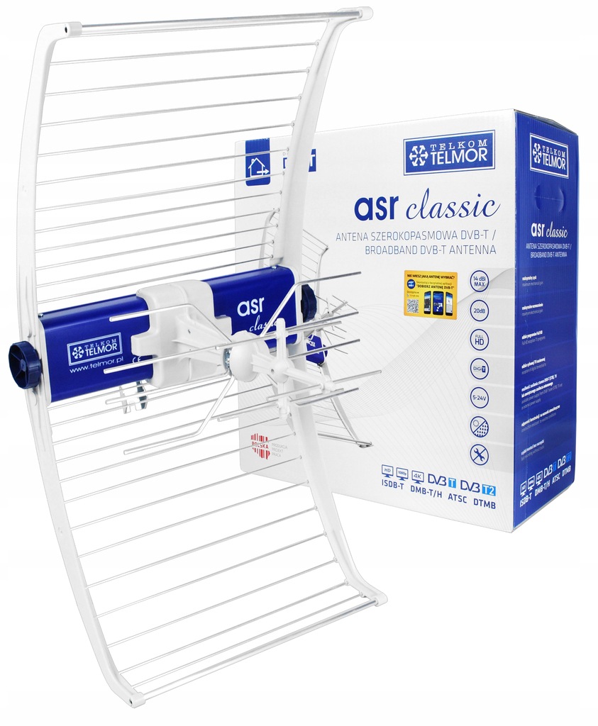 Mocná Televízna Anténa Smerová Aktívna Vonkajšia 20 dB Full Hd 4K