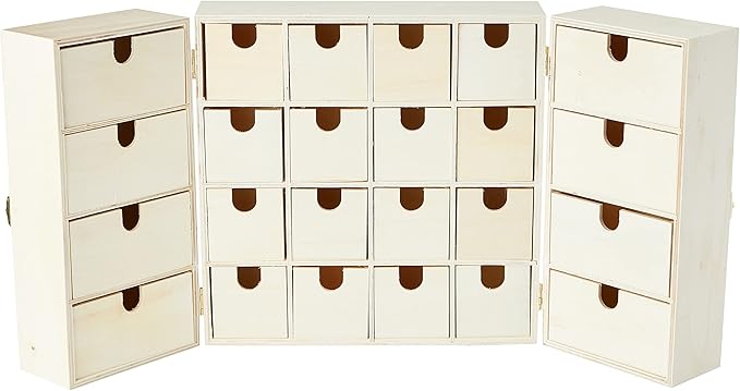 Artemio Adventní kalendář, krabička, krabička, 55 x 28 x 6,5 cm, dřevo