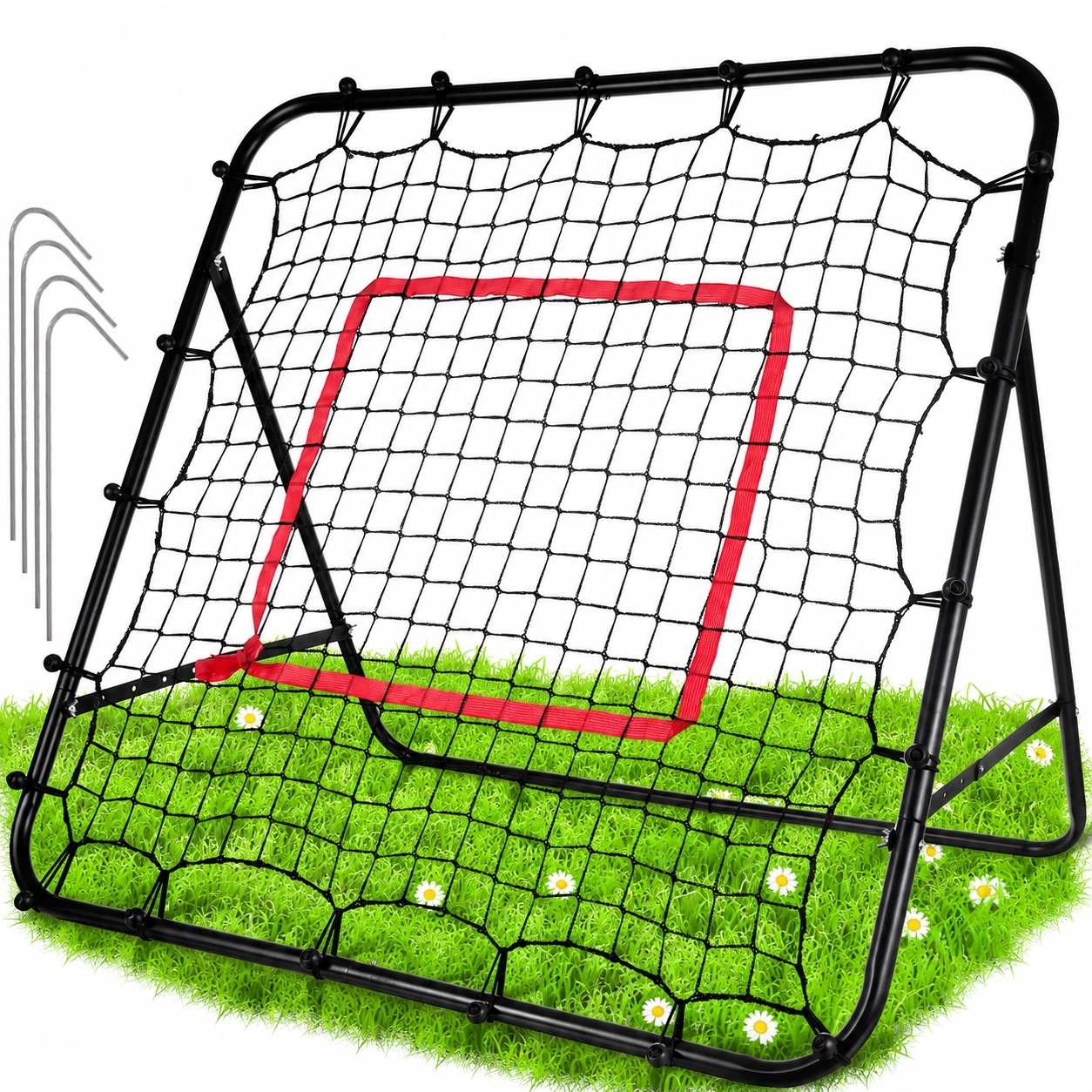 Trenažer Fotbalový Rebounder Tréninková Branka 120 X 120 CM Nastavitelná