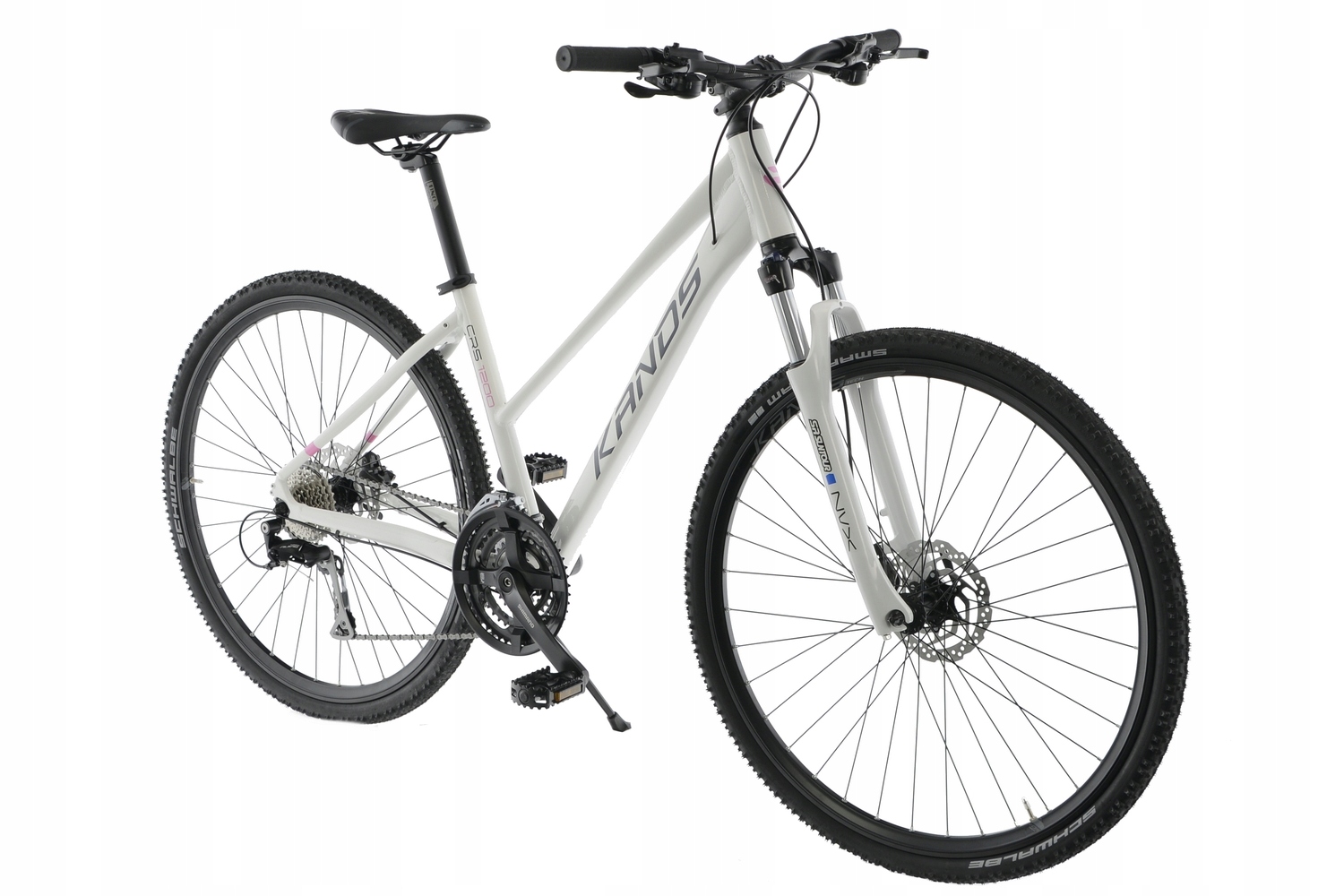 Rower Kands Crossowy 28 Crs 1200 r17' bia-róż ALIVIO HYDRAULIKA r25D Nowość