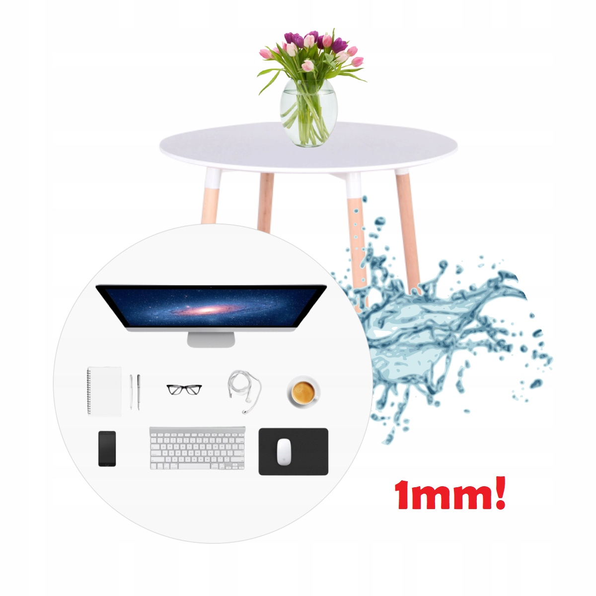 

Mata podkładka okrągła Pcv na stół fi 90 Na Wymiar