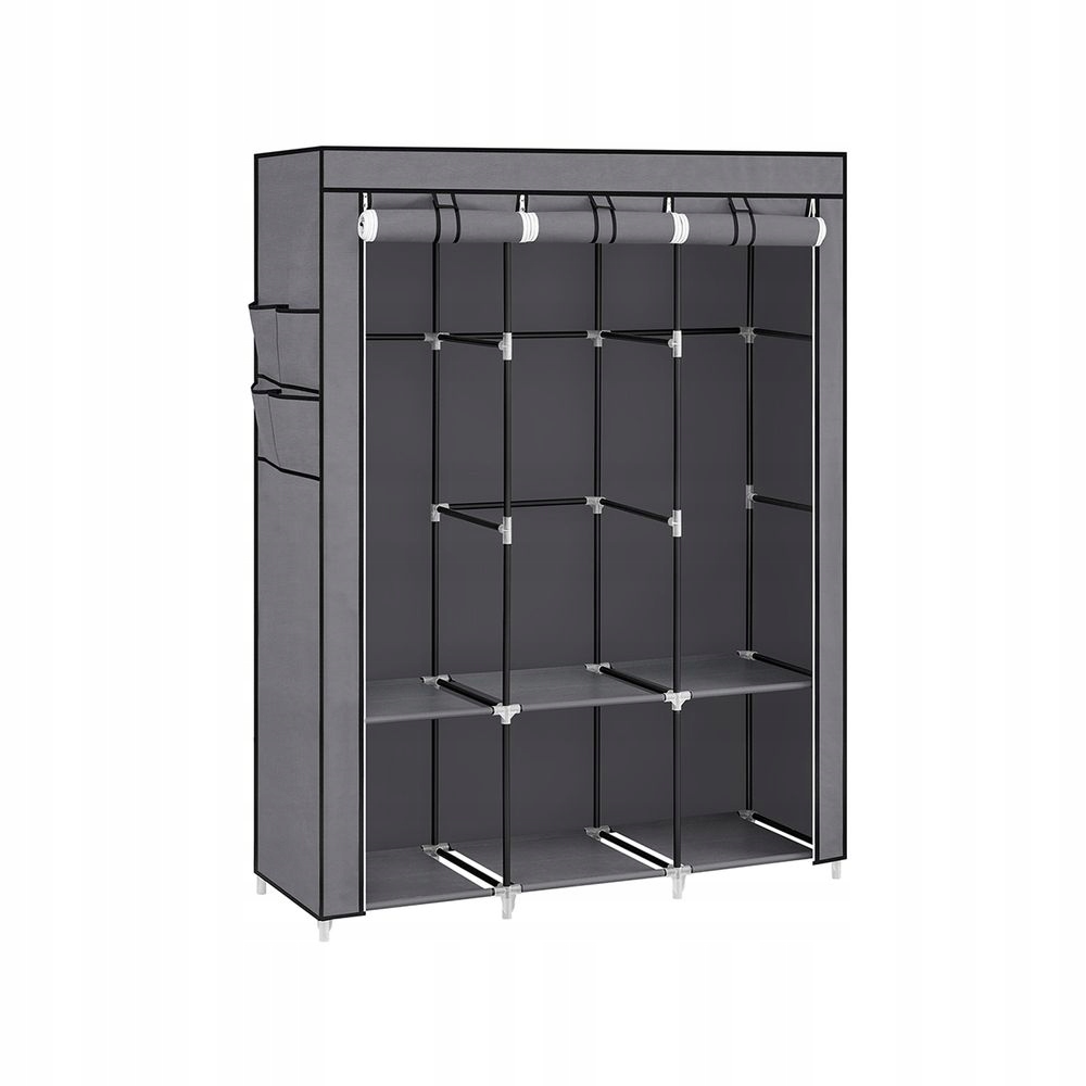 Látková šatní Skříň 130 x 167 x 45 cm odstíny šedé Songmics