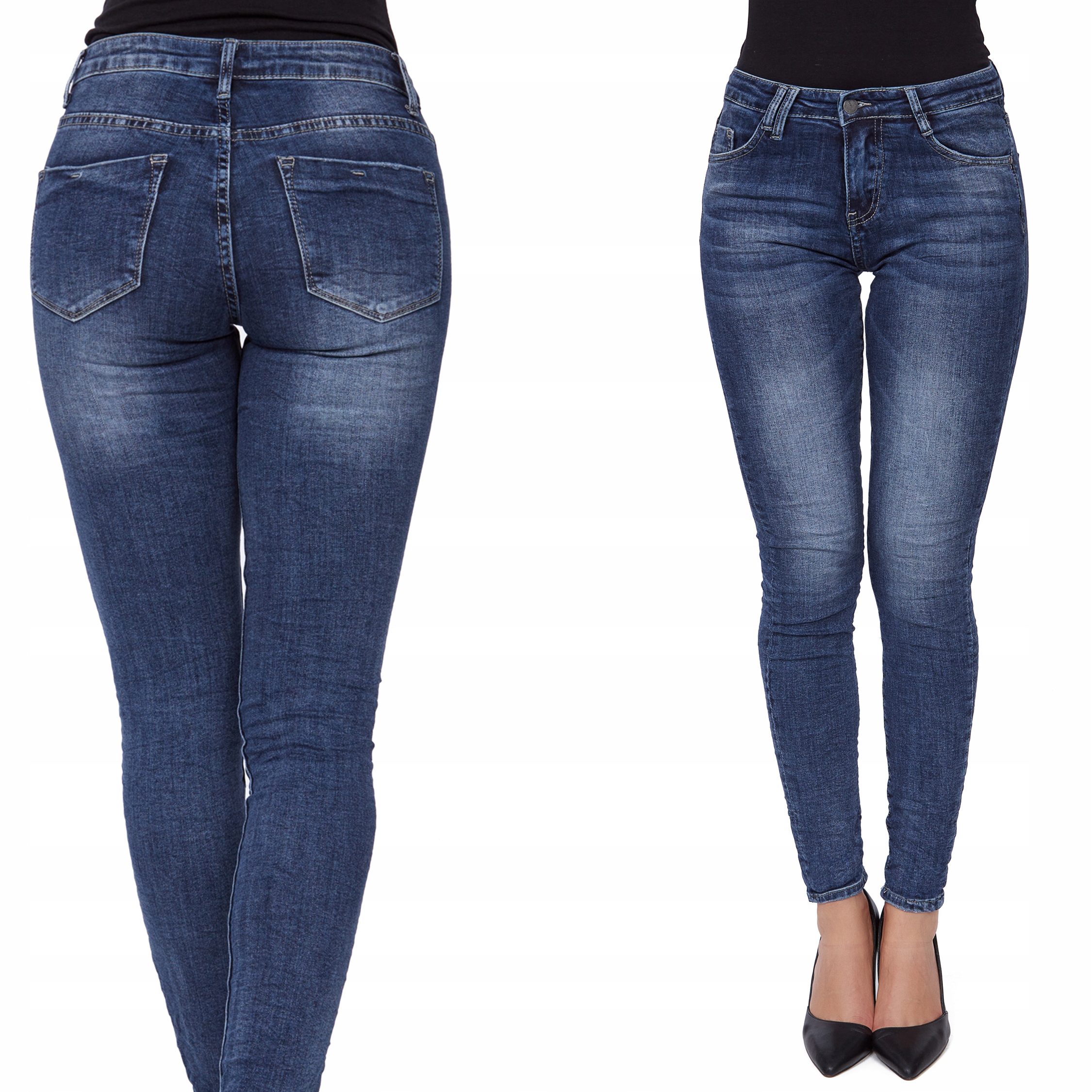 

819_ XS/34_ Modelujące Klasyczne Spodnie Jeans