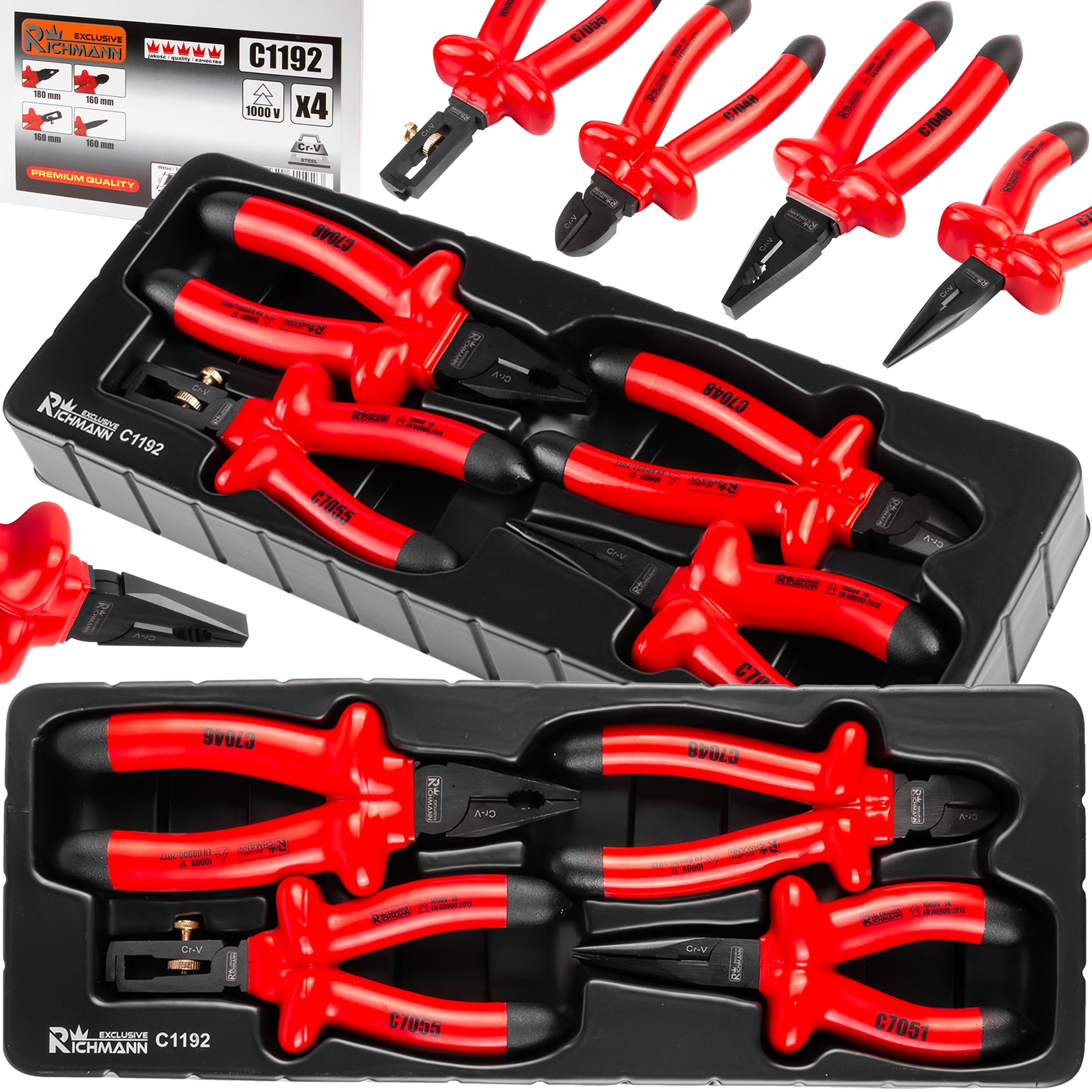 WKŁAD 4el. SZCZYPCE ELEKTRYCZNE IZOLOWANE ZESTAW