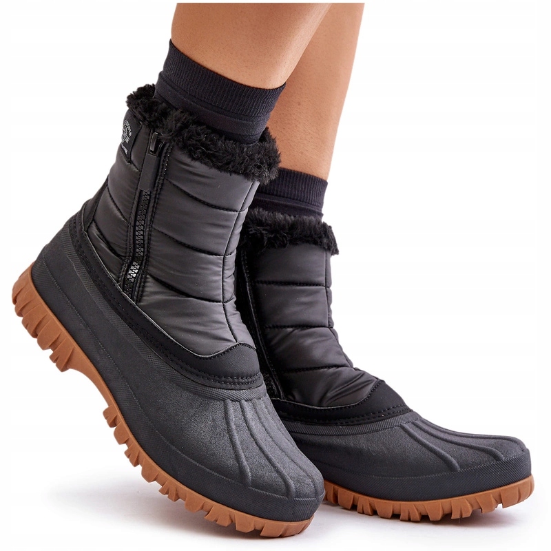 Sněhule Zateplené Kožešinou Na Zip Lee Cooper LCJ-24-44-2866 Černé 39