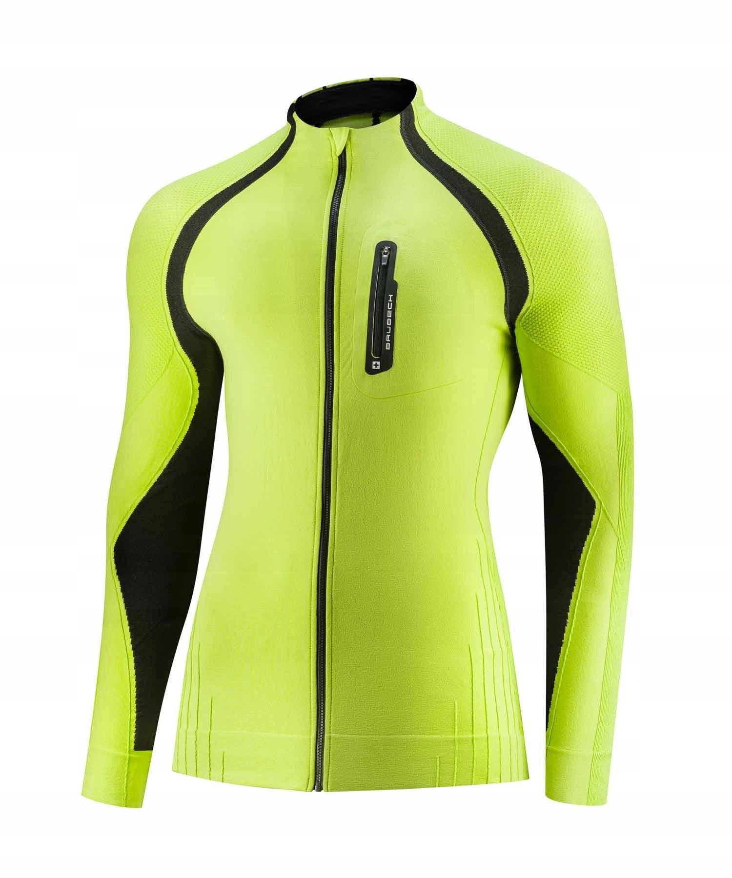 Termoaktywna rozpinana bluza męska Active Pro Brubeck limonkowy L