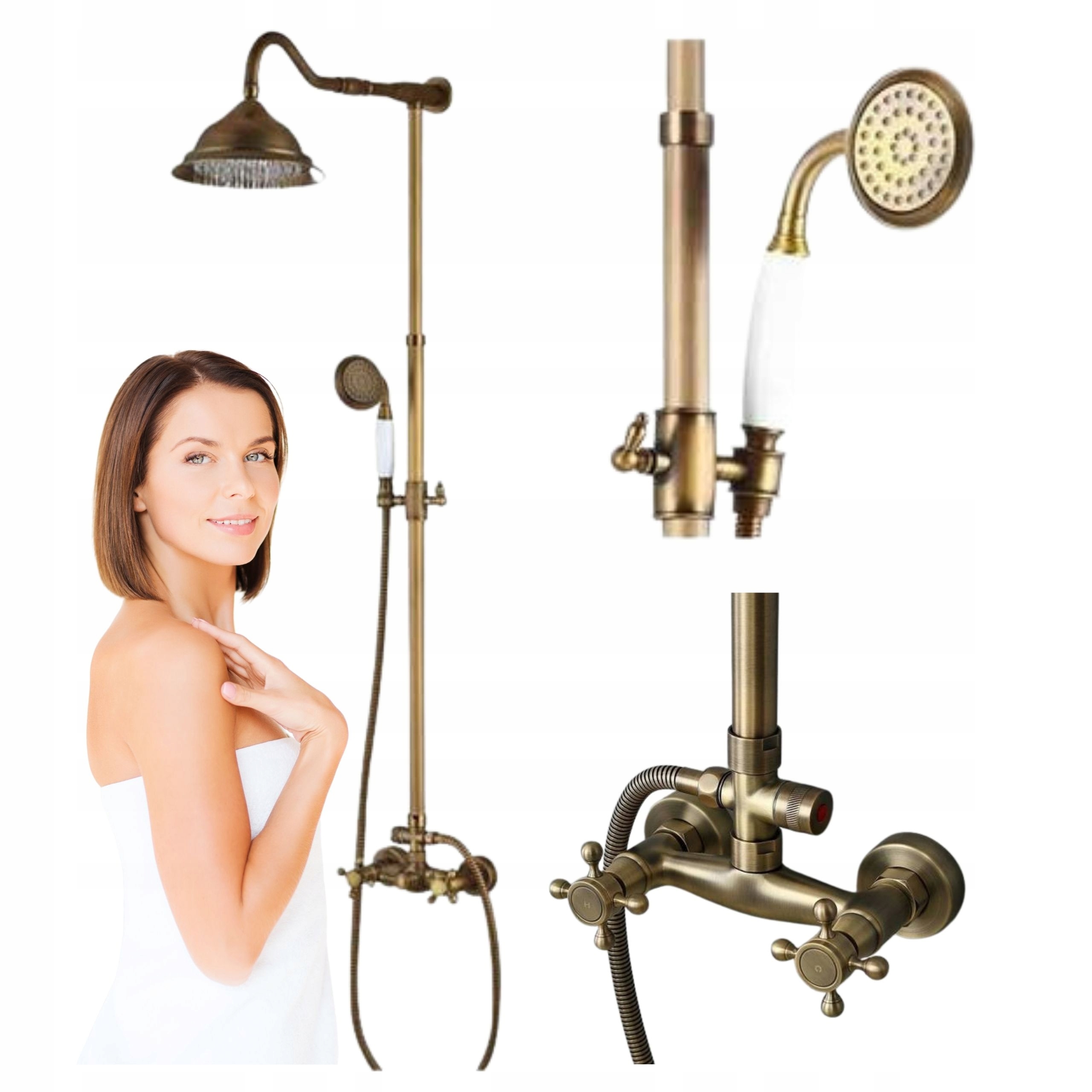 Nástenný Sprchový Set Camilla Retro Staré Zlato