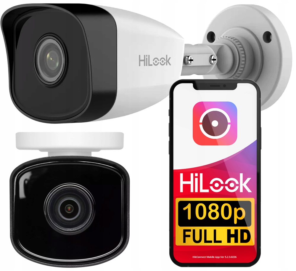 Venkovní Ip kamera Full Hd 1080p 2MP HiLook IPCAM-B2 PoE Venkovní