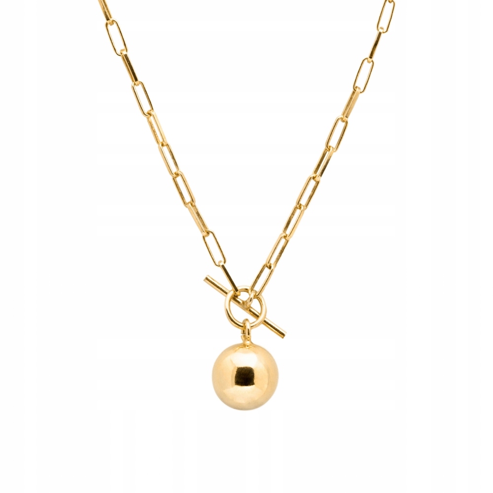 Naszyjnik choker pozłacany Ania Kruk złota gładka kulka łańcuch srebro 925