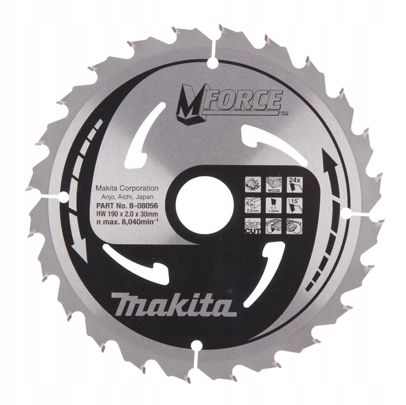

Tarcza do drewna 190x30; 24Z Makita M Force