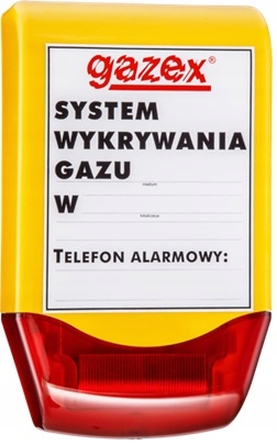 Gazex SL-21 Przewodowy Sygnalizator Akustyczno Optyczny Lampa Led Czerwona
