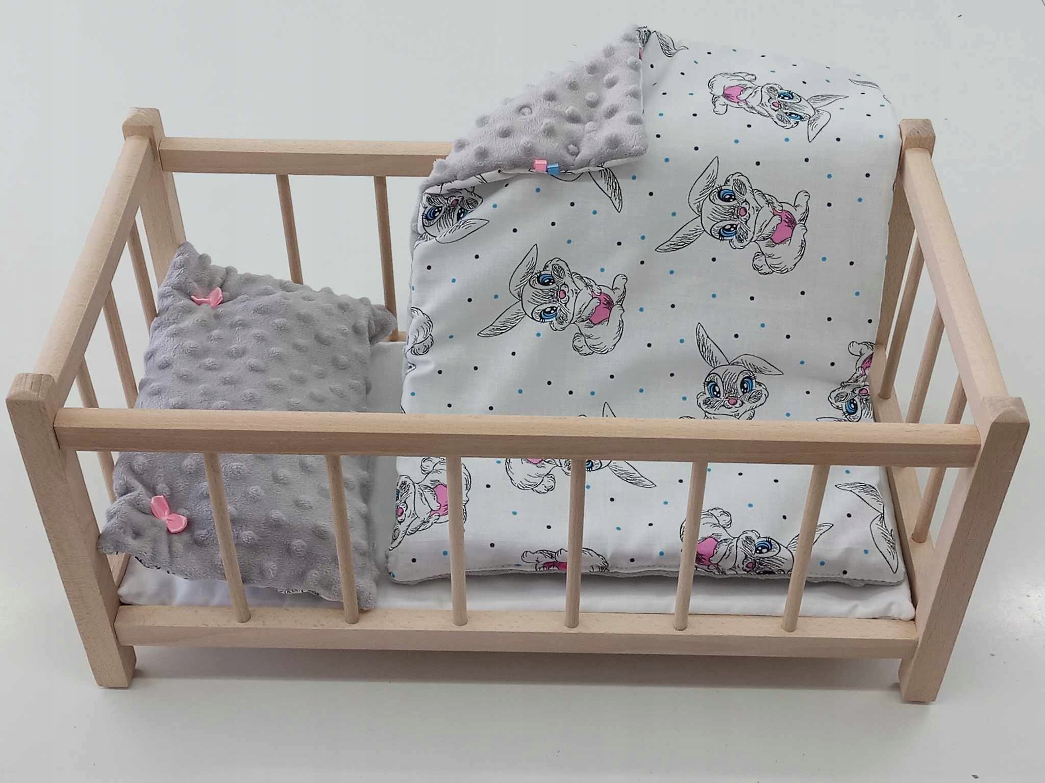 DREWNIANE ŁÓŻECZKO dla lalek + POŚCIEL - PRODUCENT.