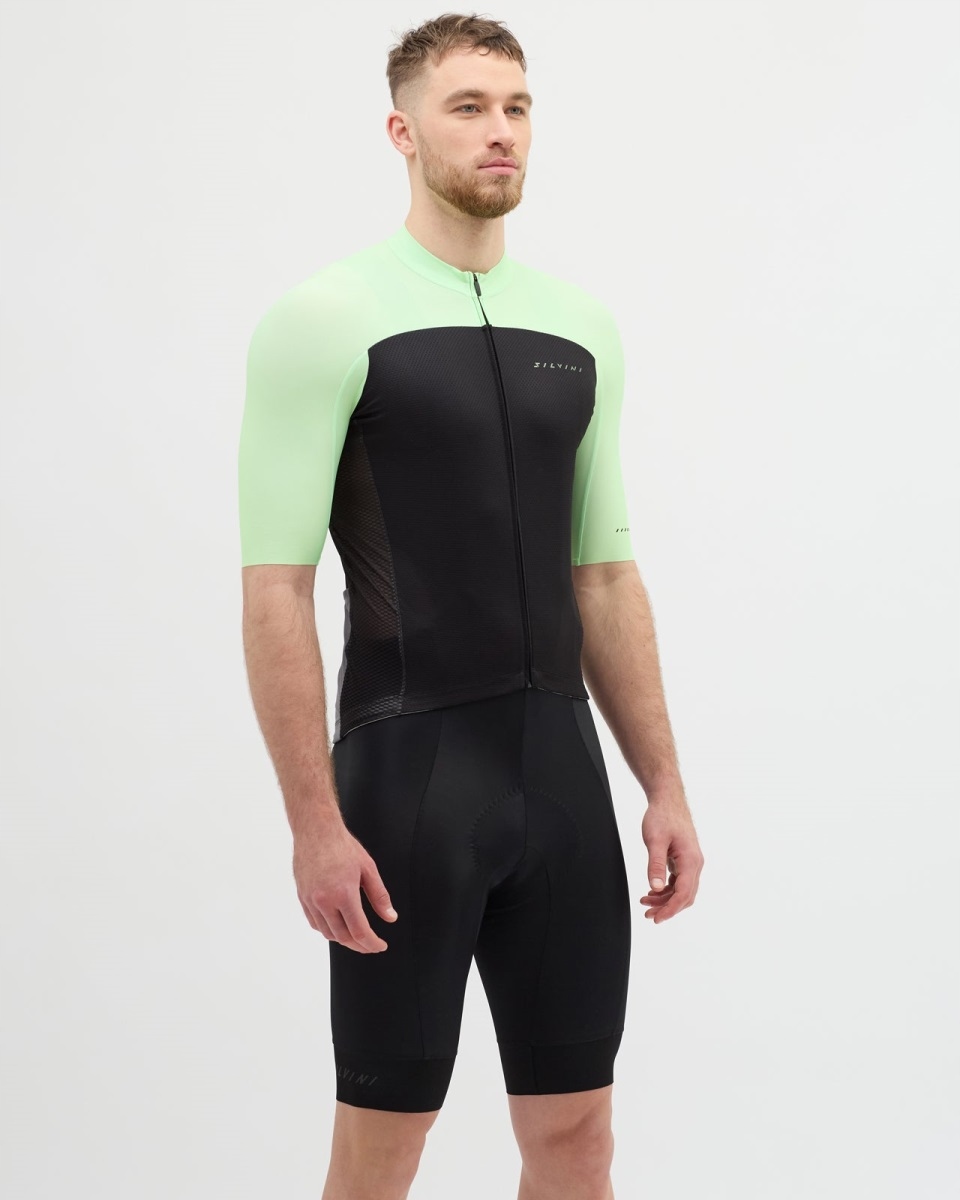 Pánský cyklistický dres Silvini Stelvio černá/zelená M