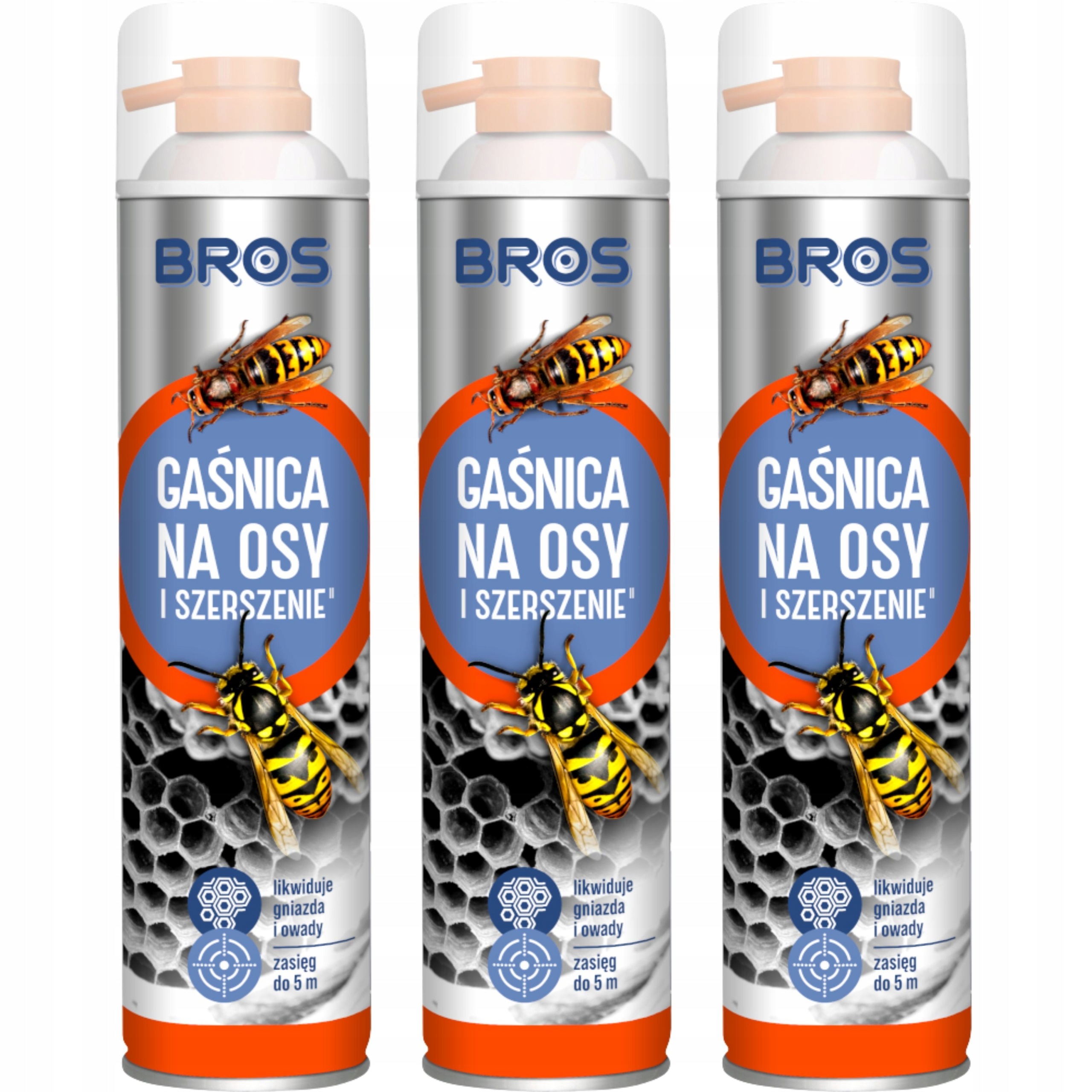 Bros Gaśnica na Osy i Szerszenie 600ml Spray na Gniazda Zasięg 5m Skuteczny