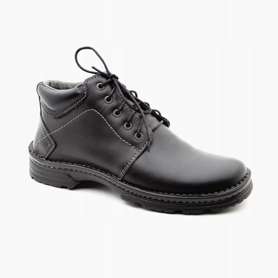 Zimní zateplené kožené kotníkové boty boty Maximus 024 Czl 43