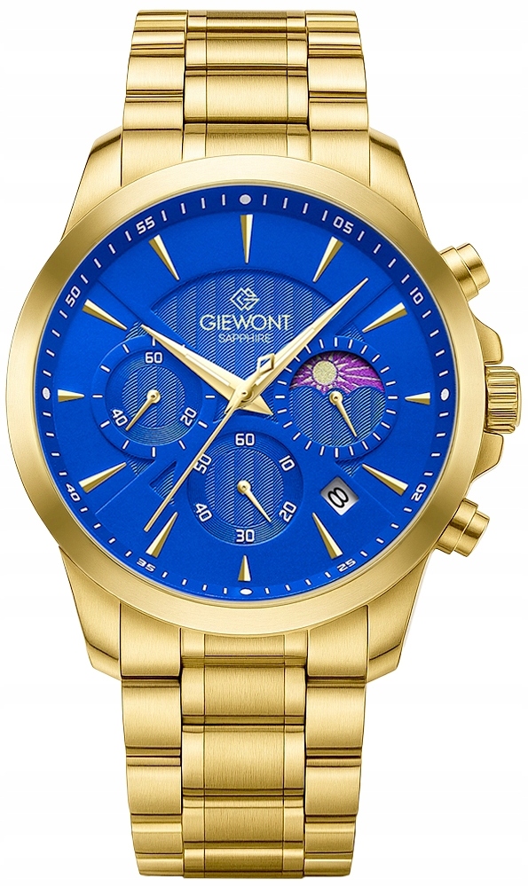 Pánské Hodinky Giewont Chronograph Sapphire Zlato modré GW9460-B5