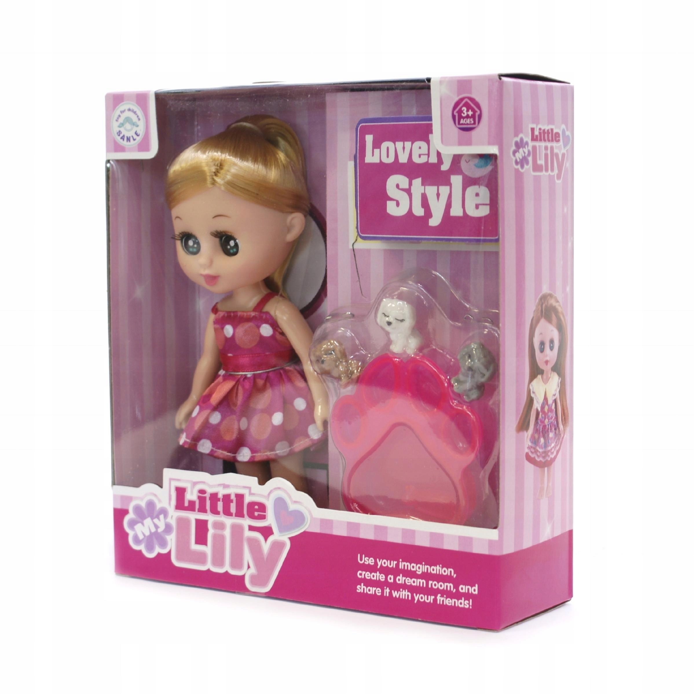 MINI LALECZKA z pieskami AKCESORIA LALKA Kolory Marka Midex