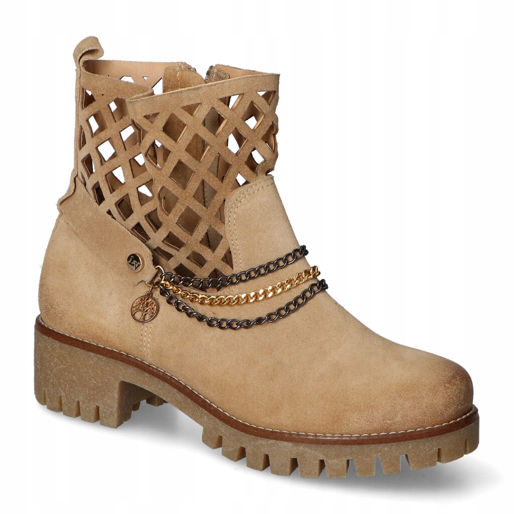 Kotníkové Boty Damiss 506 Béžová velurová barva 37