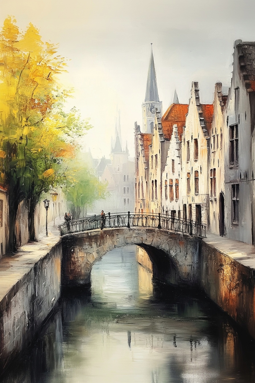 Obraz Na Plátně Canvas Město Staré Město Památka Belgie Gandawa Mlha 80x120