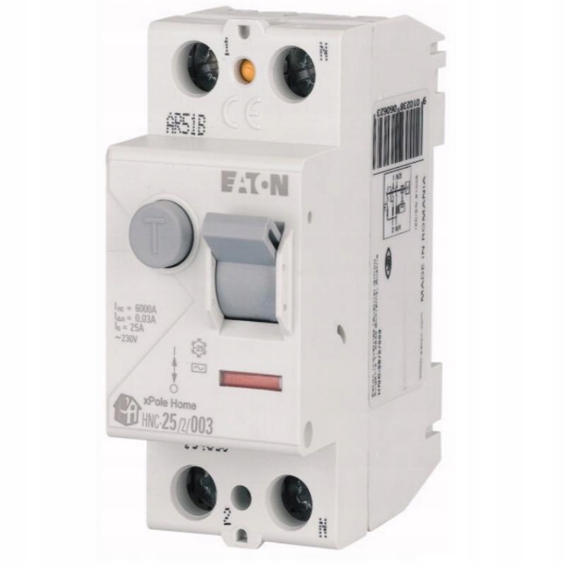 Prúdový diferenciálny vypínač Hnc 63A 30mA Ac 2P Eaton