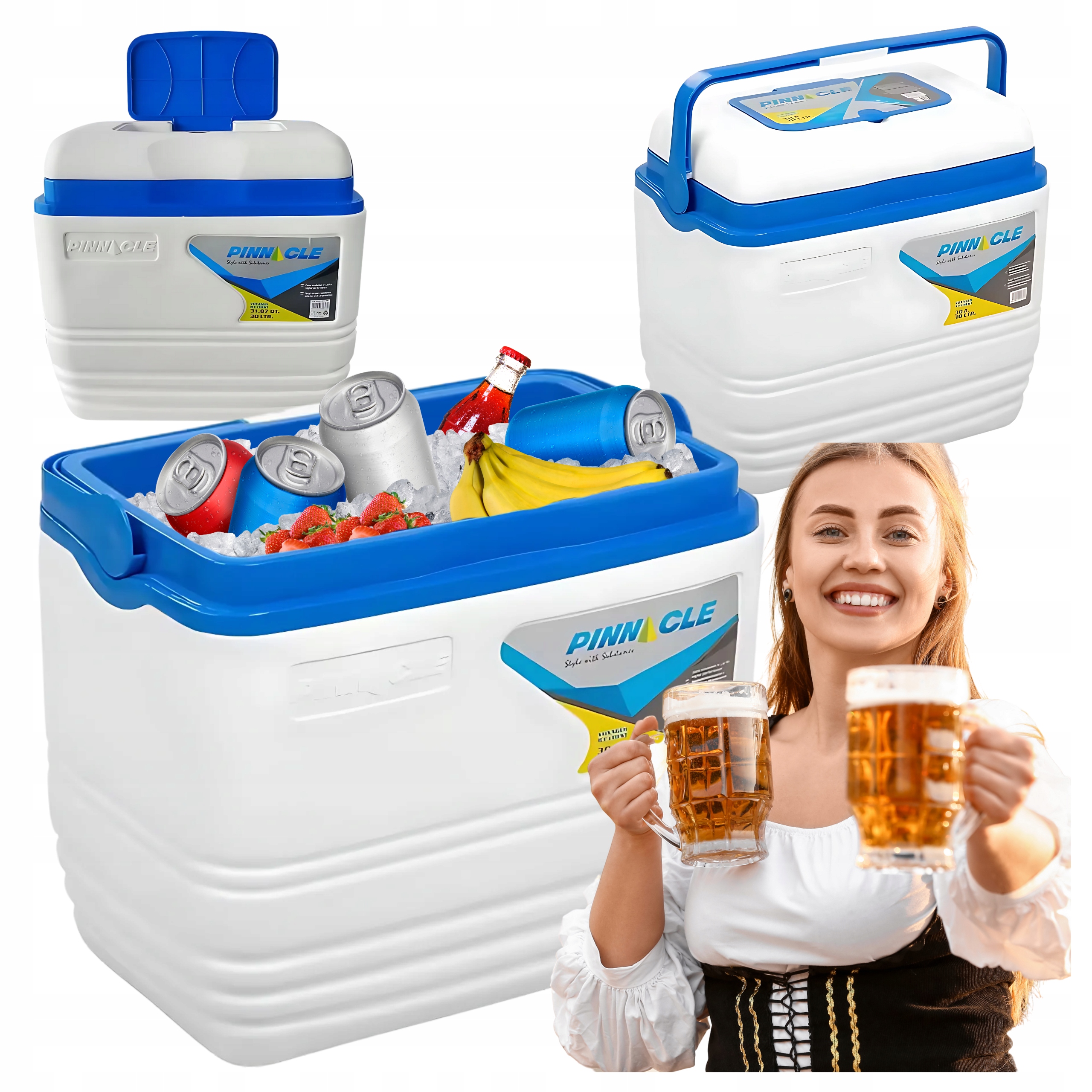 Turistická lednička na náplně do auta kemp 30L Bílá Pinnacle Voyager