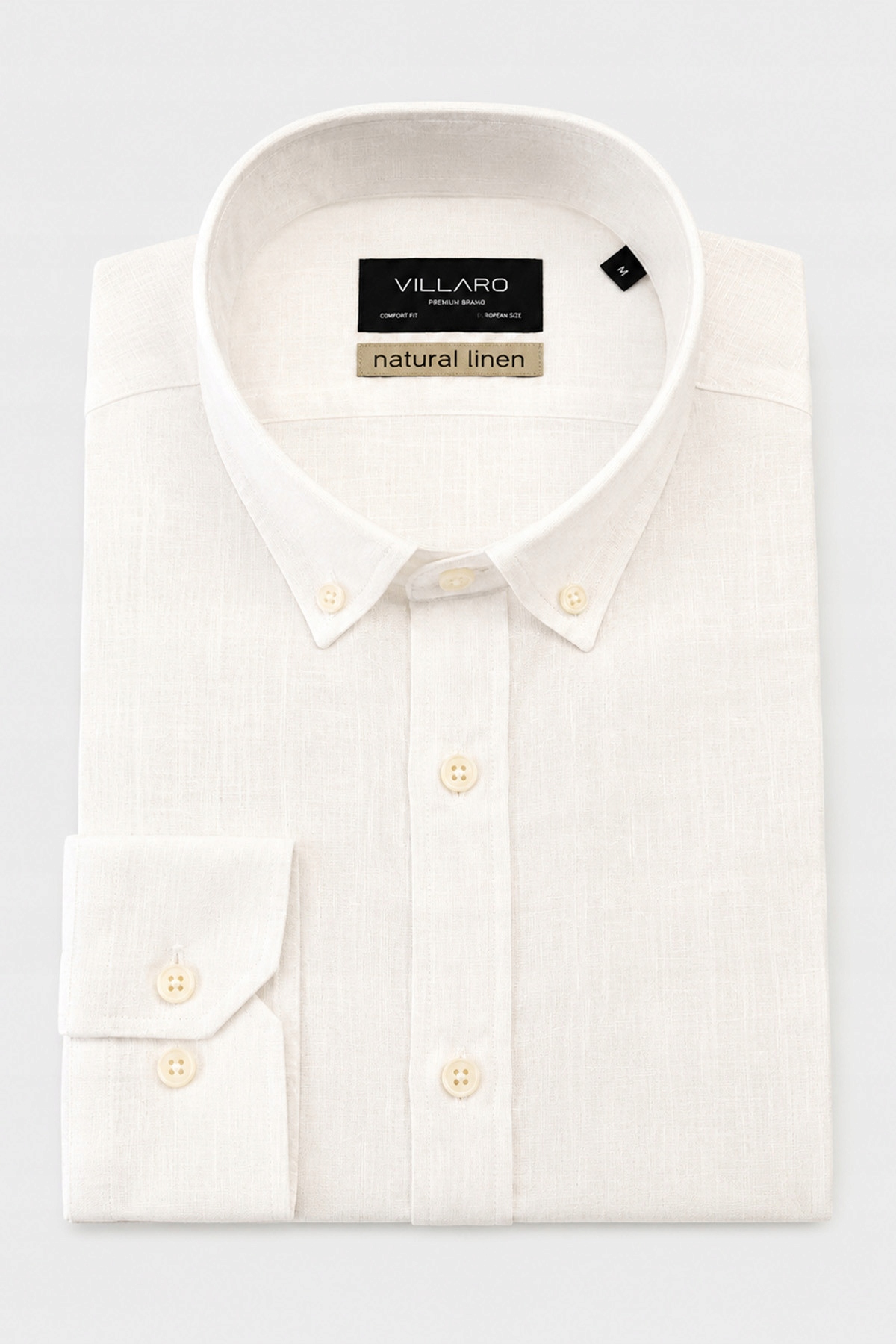 Bílá pánská lněná košile Villaro Comfort 40-176/182 Villaro