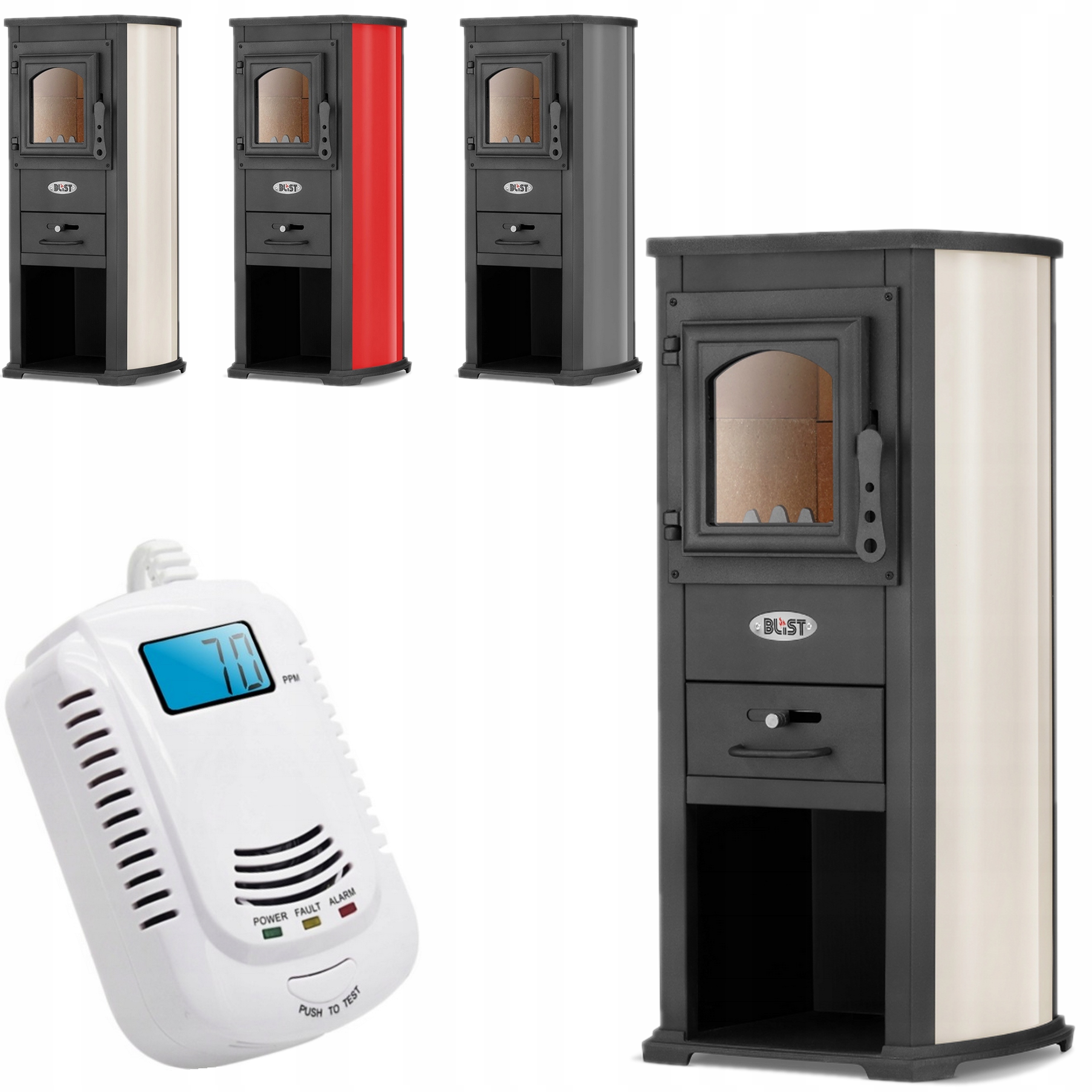 Ocelová Kamna , krb, Blist Ekonomik, 65-85 m2, 9,0 kW, šamot, Eko Balíček