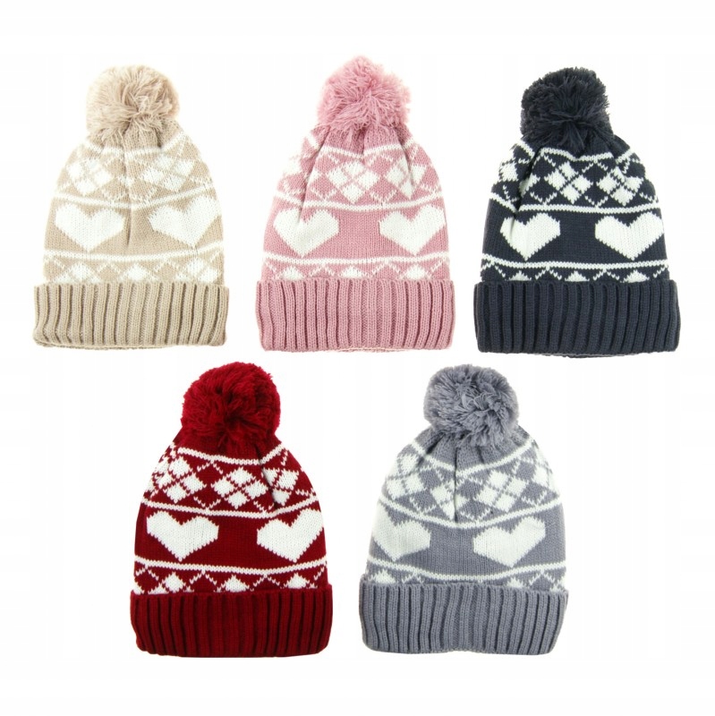 

Modna Czapka Damska z Pomponem Ocieplana Moraj