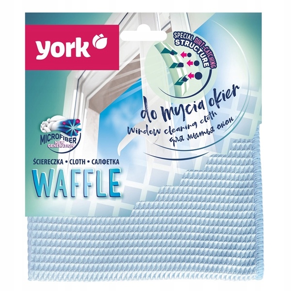 Ściereczka z mikrofibry York Waffle do okien, szyb i luster 1szt.