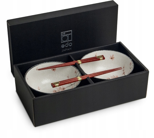 Japoński Zestaw Misek Do Zupy Udon z Pałeczkami Maple Leaf 17 cm