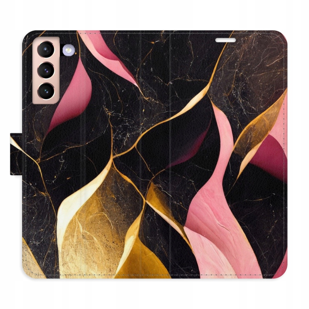 Etui z klapką iSaprio Gold Pink Marble 02 do Samsung Galaxy S21