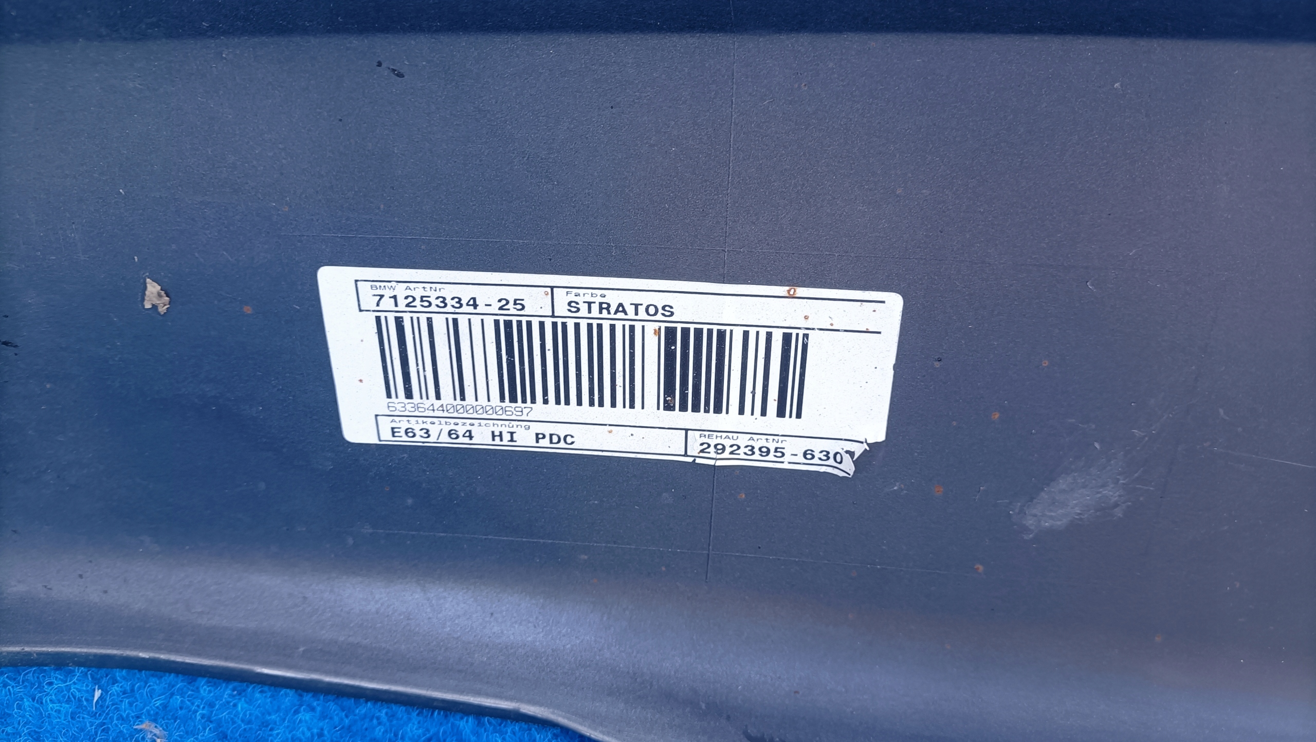 BMW 6 E63 E64 lökhárító far hátsó 4XPDC 51127008831 TD13
