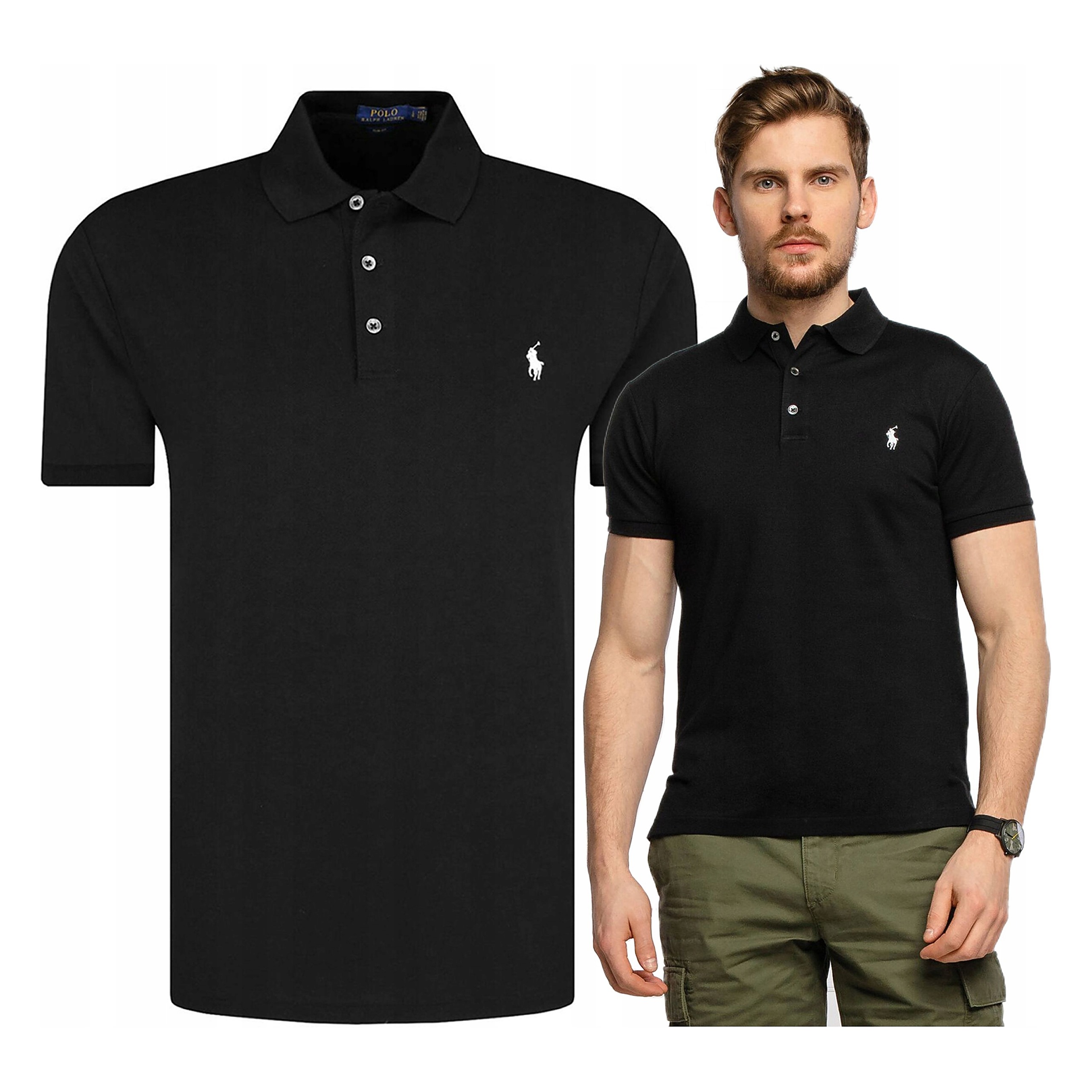 Ralph Lauren Pánská polokošile bavlněné s logem černé velikost XXL