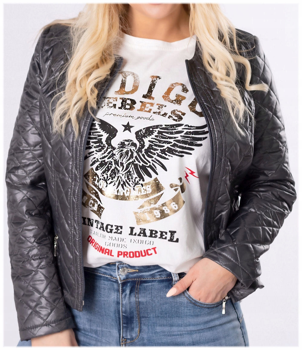 damska pikowana kurtka Holi kolor Grafit roz. 46